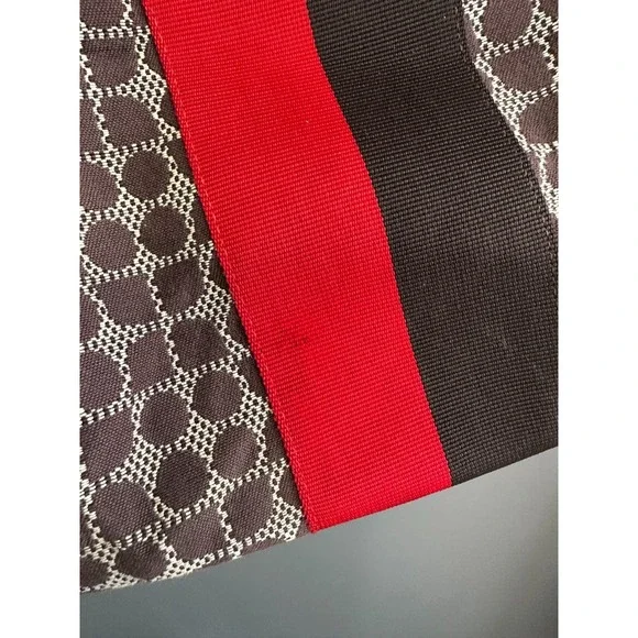 Kate Spade Classic Noel Serena Shoulder Bag Black Red Stripe Brown Leather Purse - Picture 5 of 10